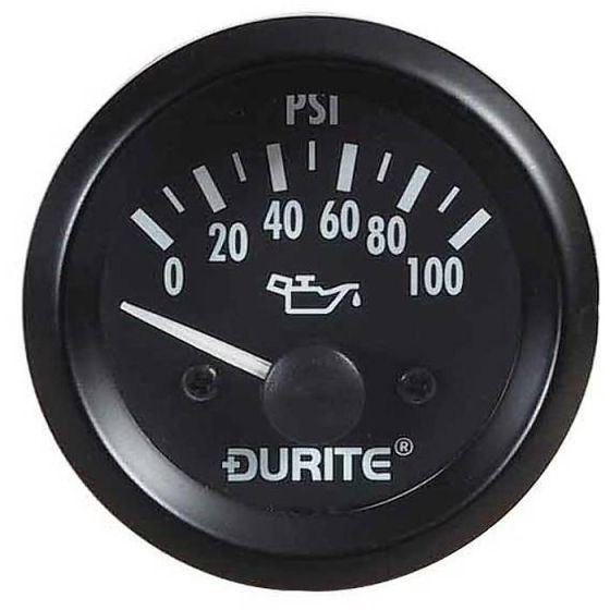 Durite 12 Volt Illuminated Oil Pressure Gauge