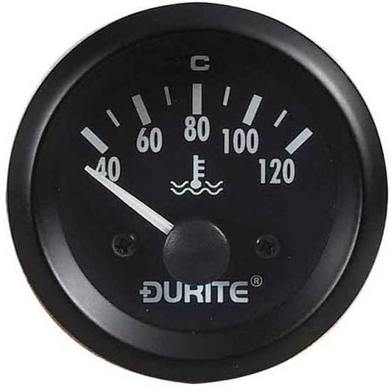 Durite 12 Volt Illuminated Water Temperature Gauge