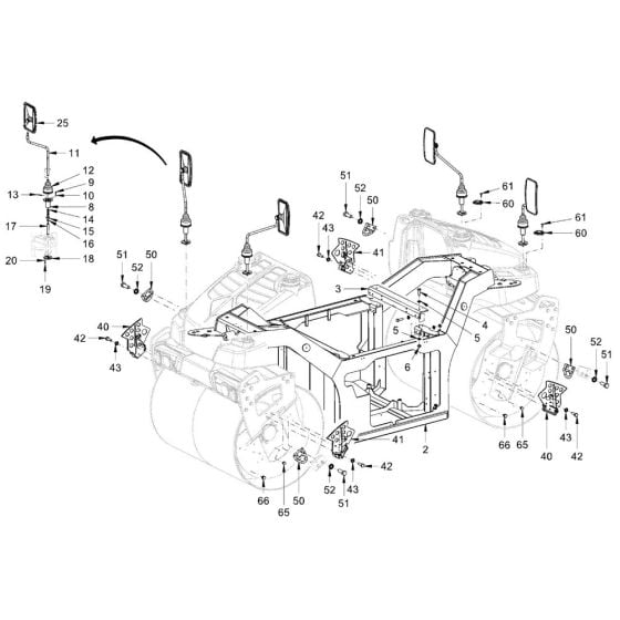 Main Frame Assembly for Hamm DV+ 70i (H225) Roller