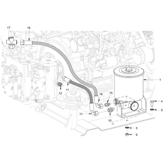 Bypass Oil Filter Assembly for Hamm DV+ 70i (H225) Roller