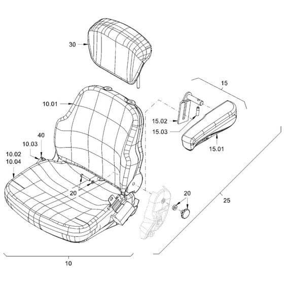 Operator's Seat Assembly for Hamm DV+ 70i (H225) Roller