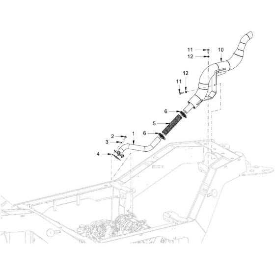 Exhaust System Assembly for Hamm DV+ 70i (H225) Roller