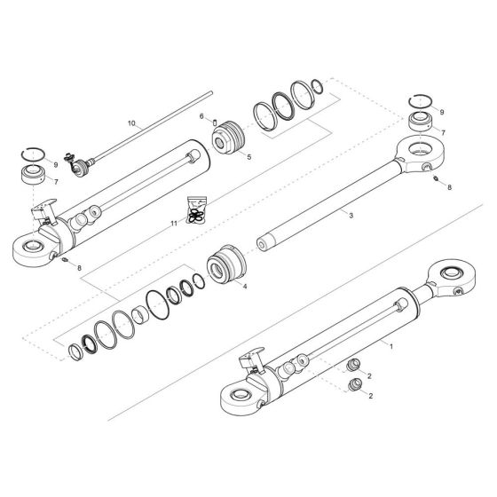 Steering Cylinder Assembly -1 for Wacker DV60-2 Dumper