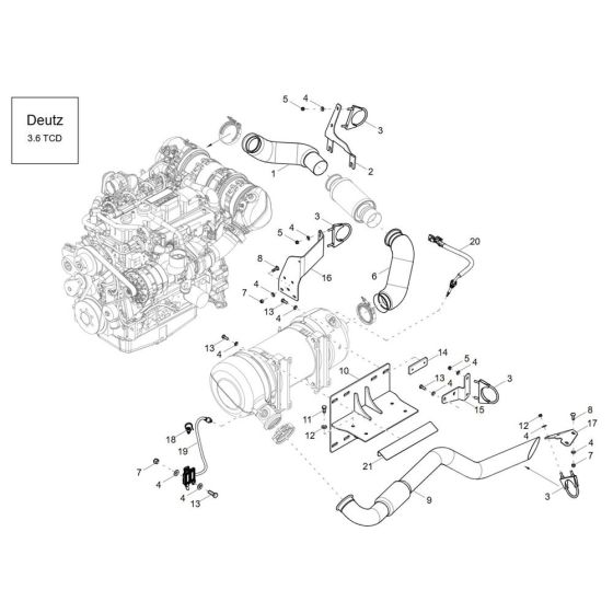 Exhaust (TCD 3.6) Assembly for Wacker DV60-2 Dumper