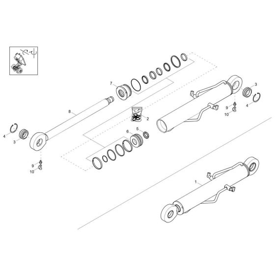 Tilt Ram Assembly -1 for Wacker DV60-2 Dumper