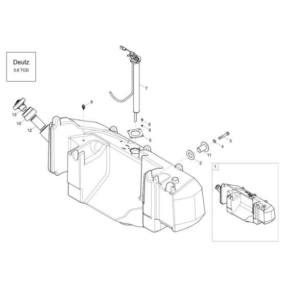 Fuel Tank (TCD 3.6) Assembly for Wacker DV60-2 Dumper