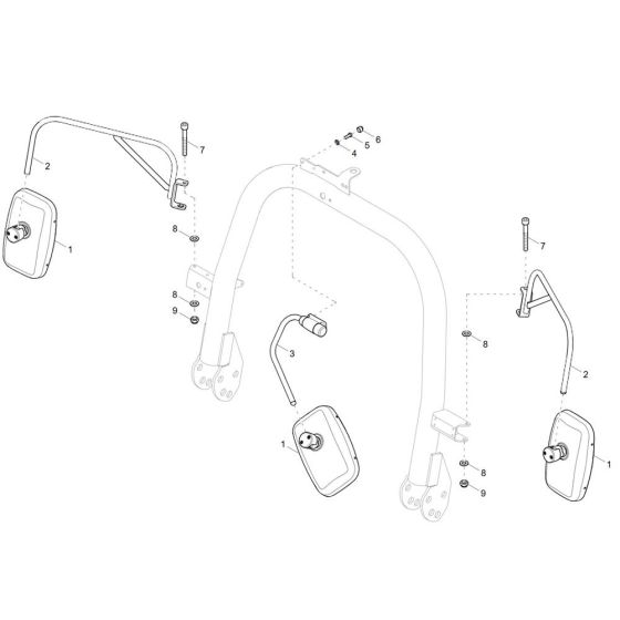 Mirror Assembly for Wacker DV60-2 Dumper