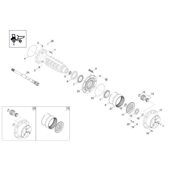 Axle Case, Wheel Hub -1 Assembly for Wacker DV60-2 Dumper