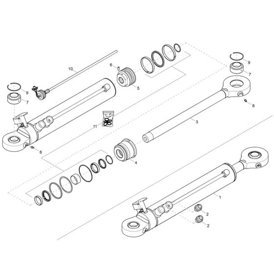 Steering Cylinder Assembly -1 for Wacker DV60-2 Dumper