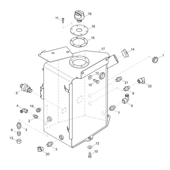 Hydraulic Tank (TD 2.9) Assembly for Wacker DV60-2 Dumper