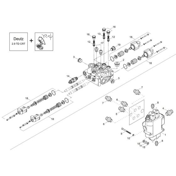 Control Valve (TD 2.9) Assembly for Wacker DV60-2 Dumper