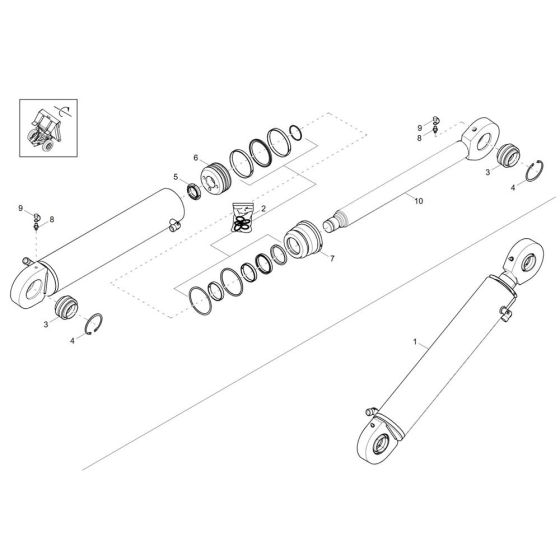 Tilt Ram Assembly for Wacker DV60-2 Dumper