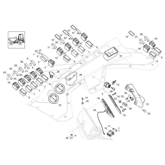 Instrument Panel Assembly -1 for Wacker DV60-2 Dumper