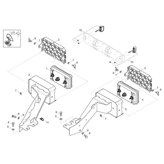 Rear Light Assembly -1 for Wacker DV60-2 Dumper