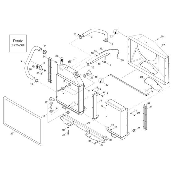 Combi-Cooler (TD 2.9) Assembly for Wacker DV60-2 Dumper