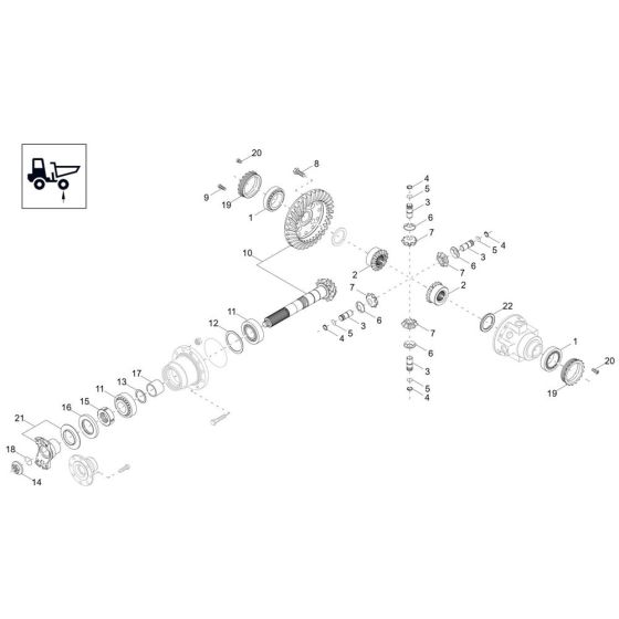 Differential Axle Assembly for Wacker DV60-2 Dumper