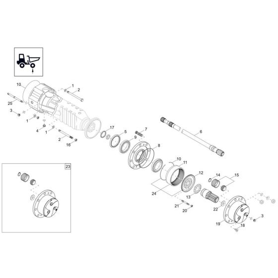 Axle Case, Wheel Hub Assembly for Wacker DV60-2 Dumper