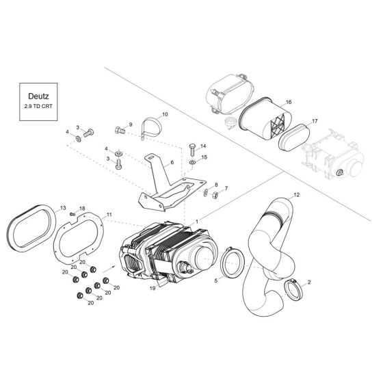 Air Cleaner (TD 2.9) Assembly for Wacker DV90-2 Dumper