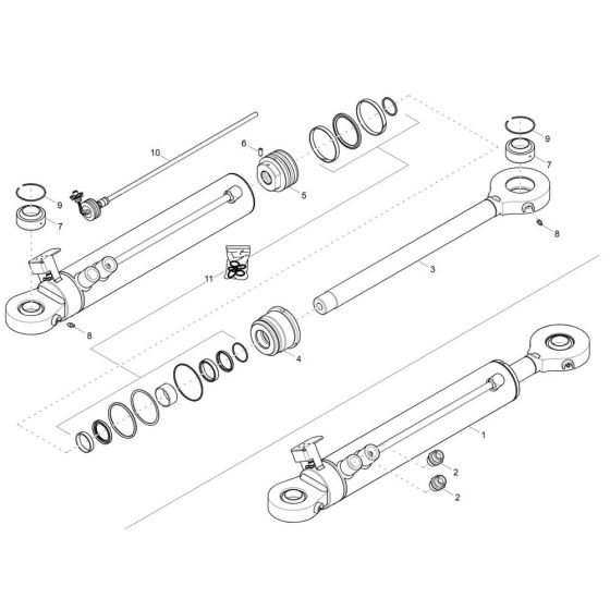 Steering Cylinder Assembly -1 for Wacker DV90-2 Dumper