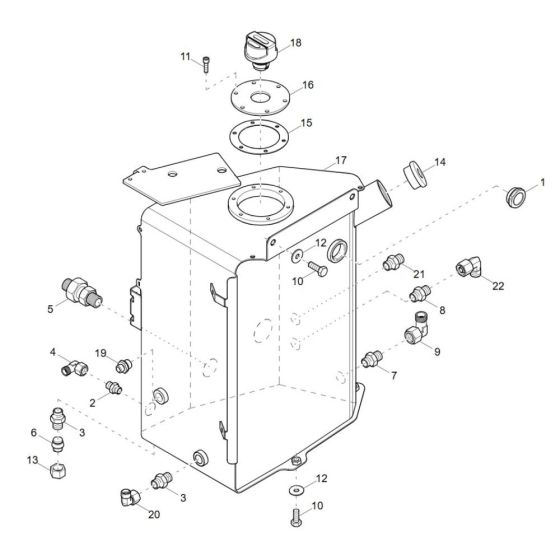 Hydraulic Tank (TD 2.9) Assembly for Wacker DV90-2 Dumper