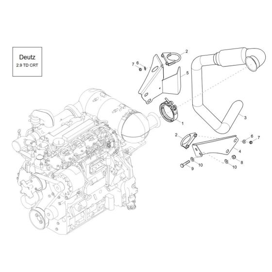 Exhaust (TD 2.9) Assembly for Wacker DV90-2 Dumper