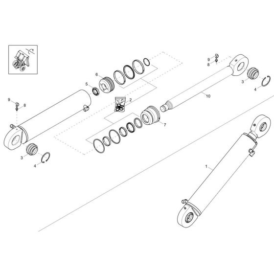 Tilt Ram Assembly for Wacker DV90-2 Dumper