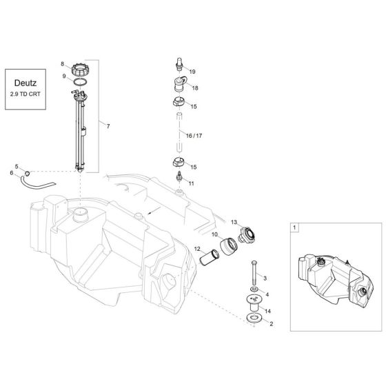 Fuel Tank (TD 2.9) Assembly for Wacker DV90-2 Dumper