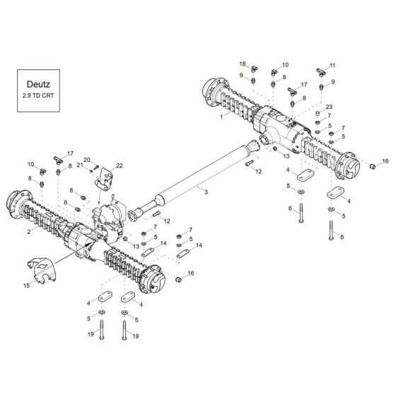 Axle (TD 2.9) Assembly for Wacker DV90-2 Dumper