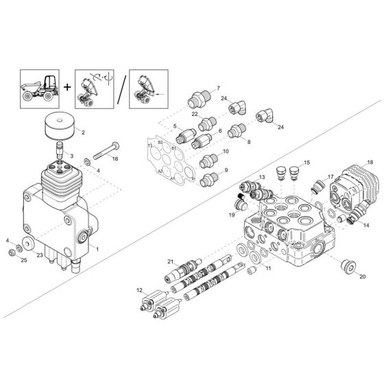 Control Valve Assembly -2 for Wacker DW30-2 Dumper