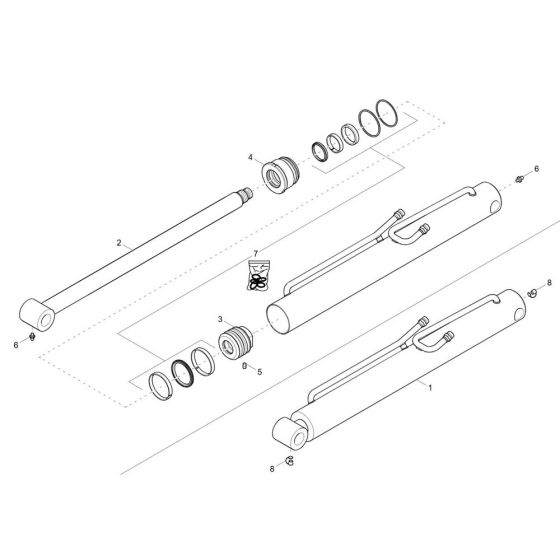 Tilt Ram Assembly for Wacker DW30-2 Dumper