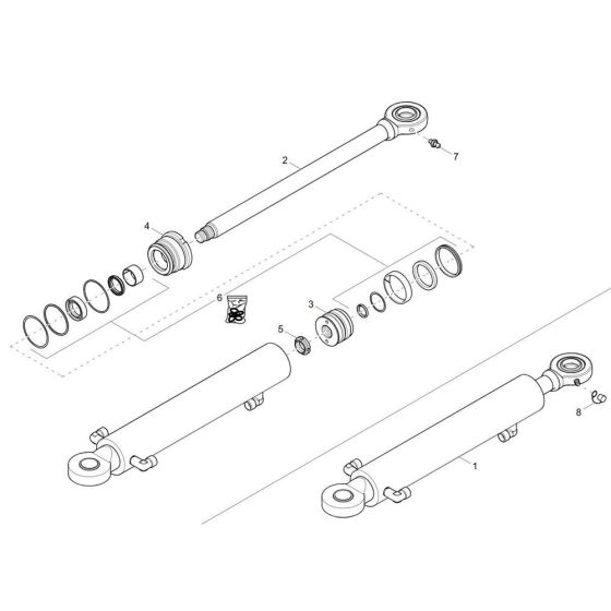 Boom Offset Cylinder Assembly for Wacker DW30-2 Dumper