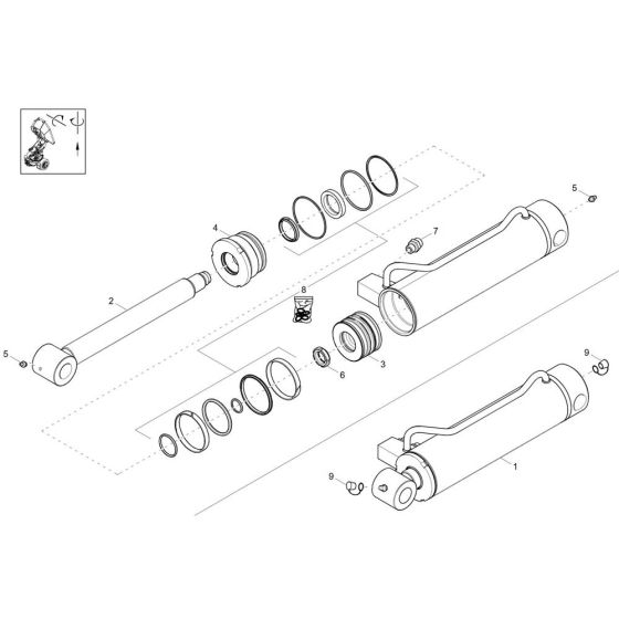 Lift Cylinder Assembly for Wacker DW30-2 Dumper