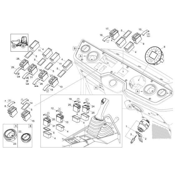 Instrument Panel Assembly -1 for Wacker DW30-2 Dumper