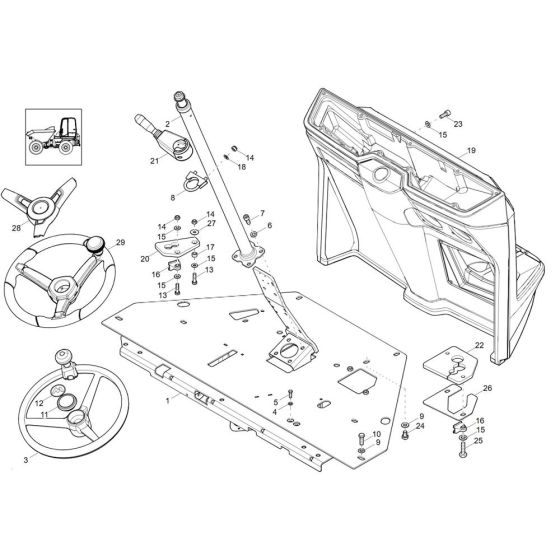 Pilot Stand Assembly -1 for Wacker DW30-2 Dumper