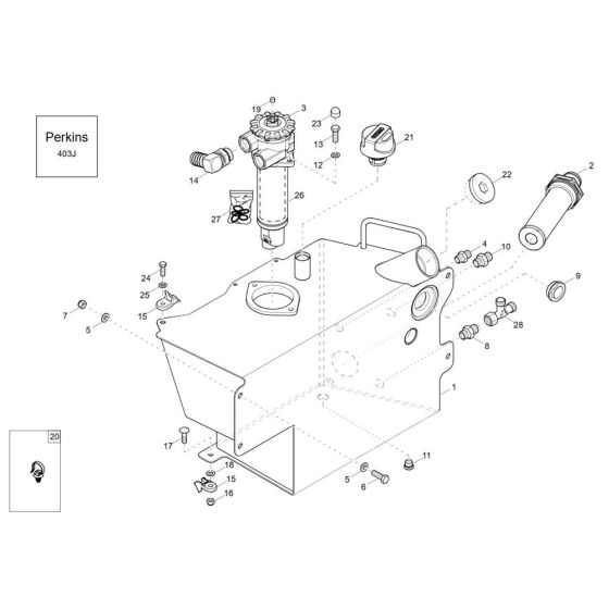 Hydraulic Tank Assembly for Wacker DW30-2 Dumper