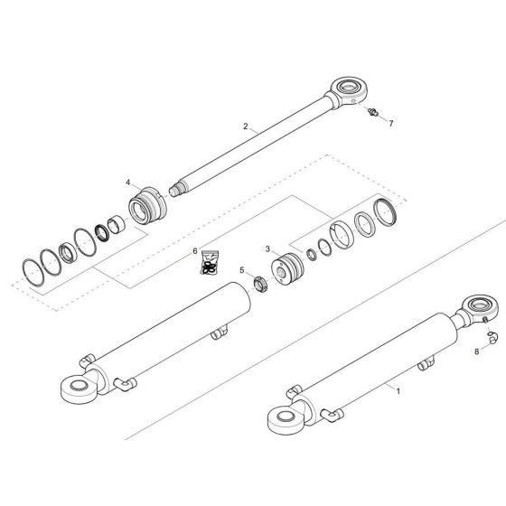 Boom Offset Cylinder Assembly for Wacker DW30-2 Dumper