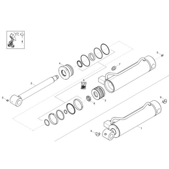 Lift Cylinder Assembly for Wacker DW30-2 Dumper