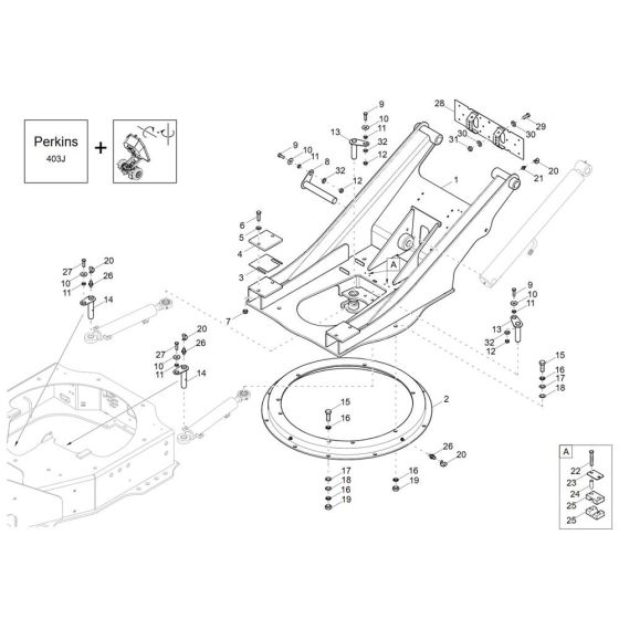 Swing Bracket Assembly for Wacker DW30-2 Dumper