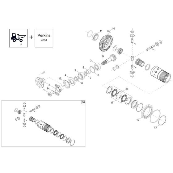 Differential Axle Assembly for Wacker DW30-2 Dumper