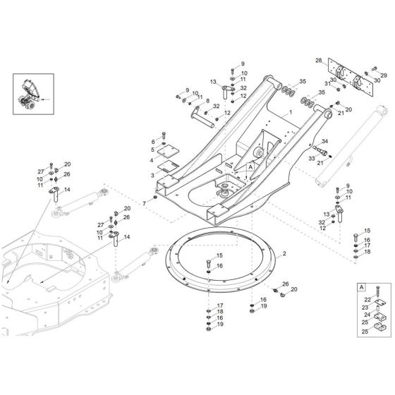 Swing Bracket Assembly -1 for Wacker DW30-2 Dumper