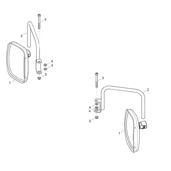 Mirror Assembly for Wacker DW30-2 Dumper