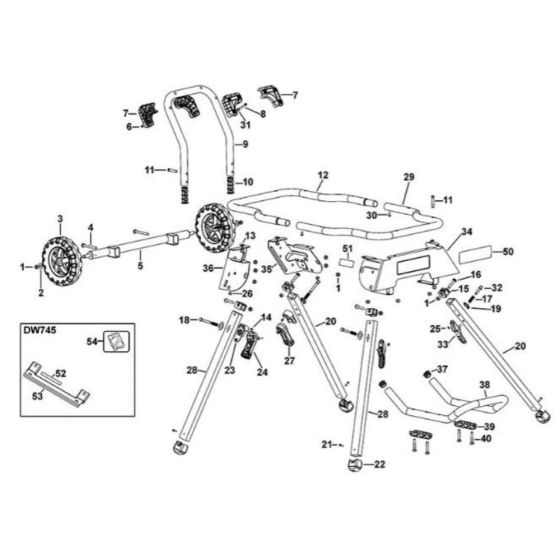 Main Assembly for DeWalt DWE74911 Leg Stand