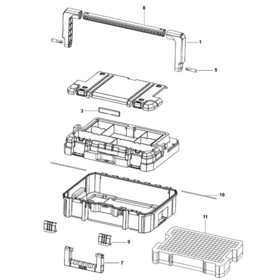 Main Assembly for DeWalt DWST1-70704 Workbox