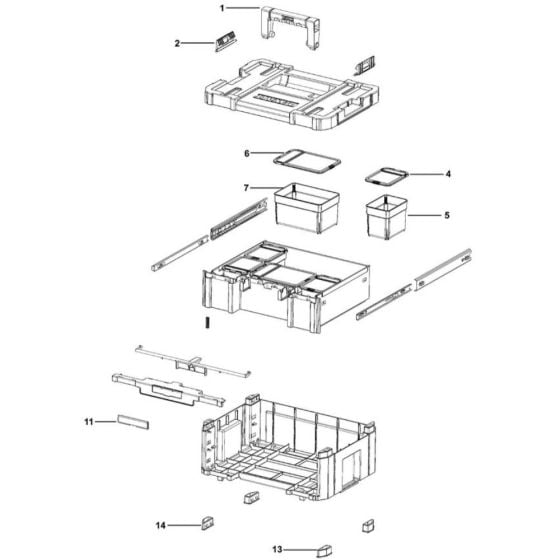 Main Assembly for DeWalt DWST1-70705 Workbox