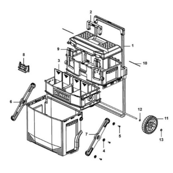 Main Assembly for DeWalt DWST1-72339 Workbox