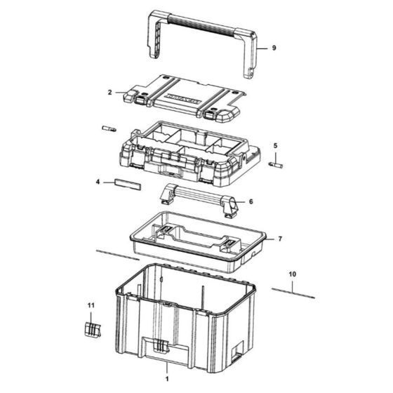 Main Assembly for DeWalt DWST1-75774 Workbox