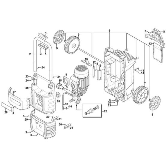 Main Assembly for DeWalt DXPW003E Pressure Washer