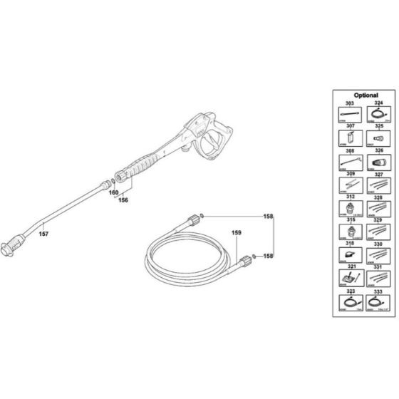 Handle Assembly for DeWalt DXPW004E Pressure Washer