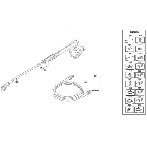 Handle Assembly for DeWalt DXPW006E Pressure Washer