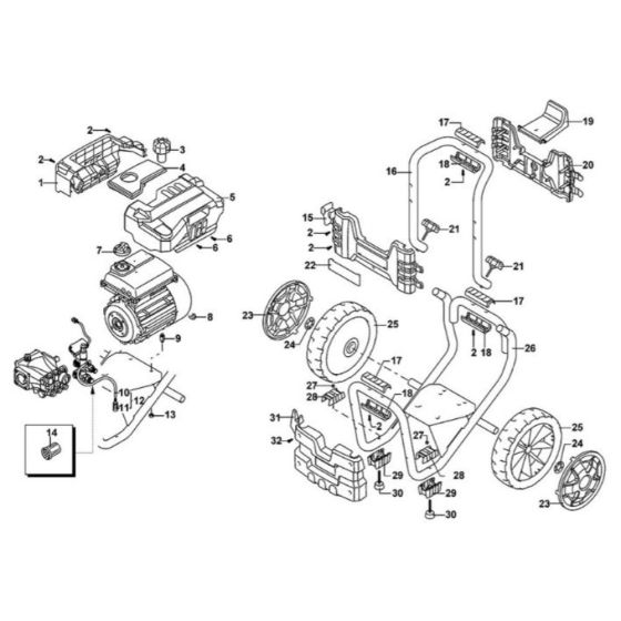 Main Assembly for DeWalt DXPW006E Pressure Washer